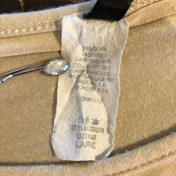 Sz L Bellamie Beige Lace Detail Top - Picture 7 of 7